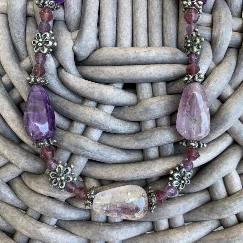 Purple Stone & Silver Necklace